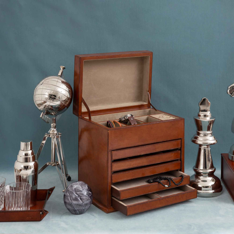 Preview: Manhattan Schmuck-Box aus Büffelleder - Flamant
