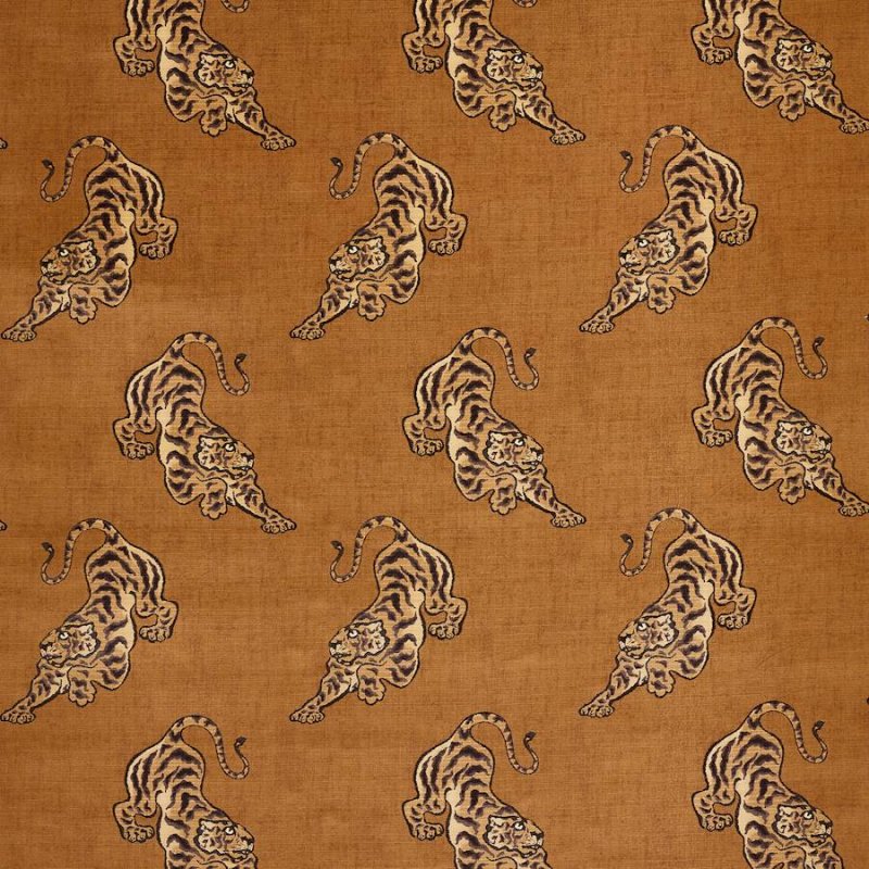 Preview: Manuel Canovas Bagan Velours Samtstoff in Camel