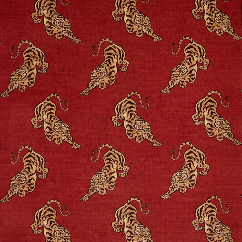 Manuel Canovas Bagan Velours Samtstoff in Grenat