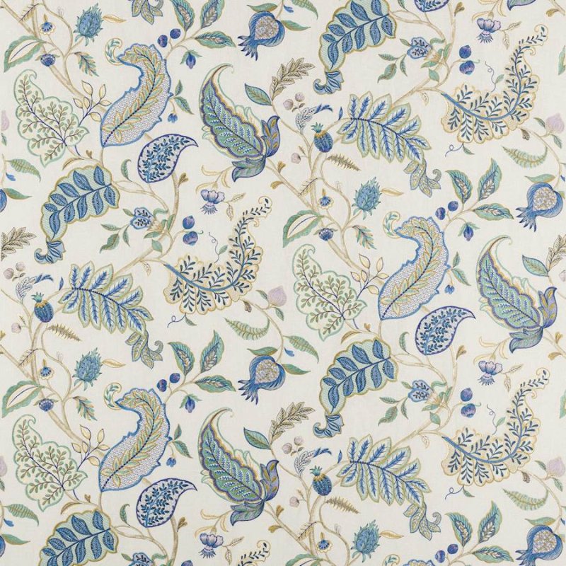Manuel Canovas Colombe Stoff in Bleu de Chine