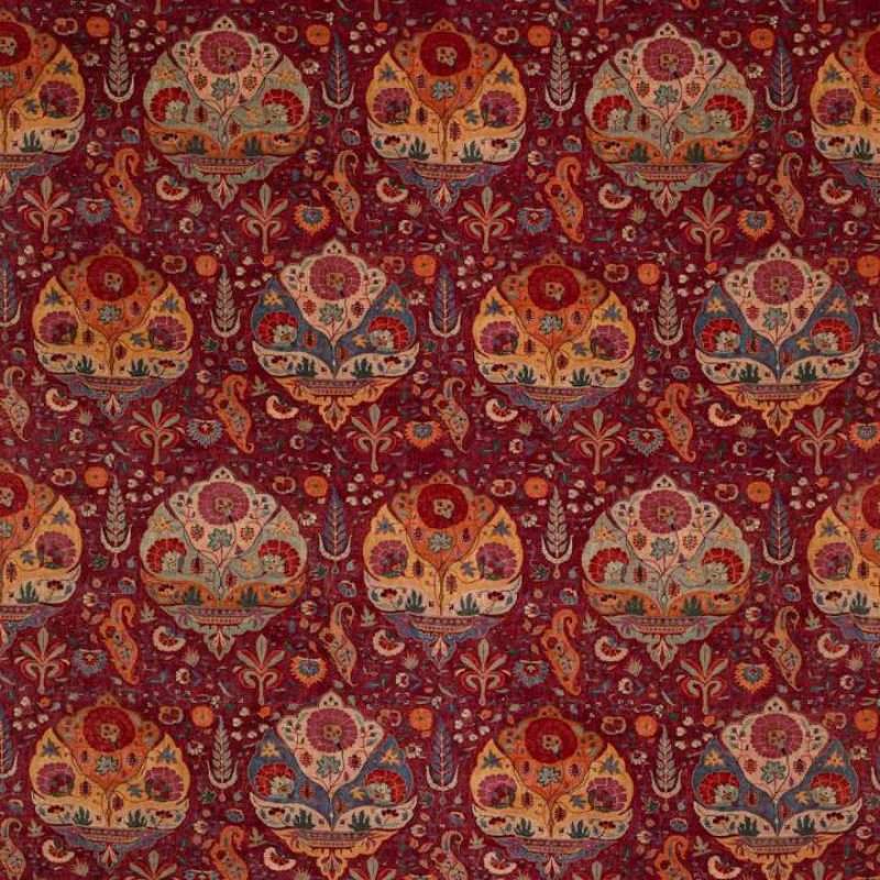 Preview: Manuel Canovas Darya Velours Samtstoff in Grenat
