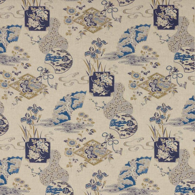 Manuel Canovas Imari Stoff in Indigo