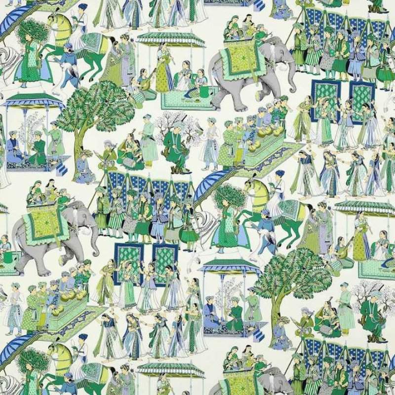 Preview: Manuel Canovas Kalinda Stoff in Bleu de Prusse