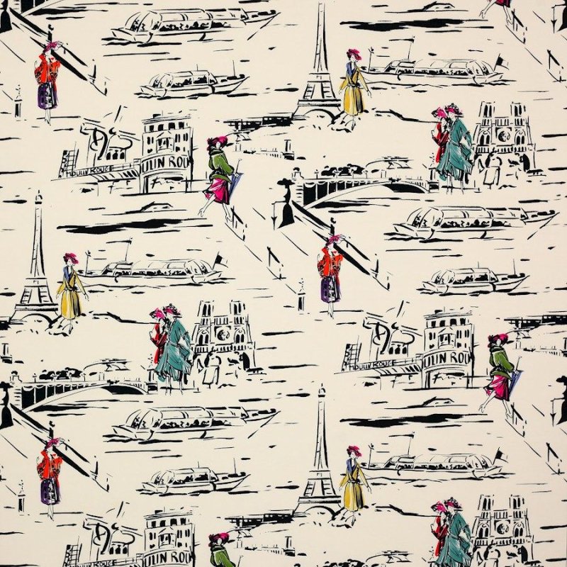 La Parisienne Noir et Blanc – Stoff von Manuel Canovas
