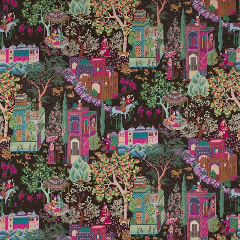 Preview: Manuel Canovas Leyla Baumwollstoff in Brun