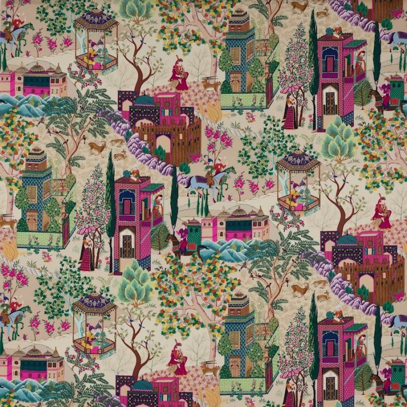 Preview: Manuel Canovas Leyla Baumwollstoff in Rose Indien
