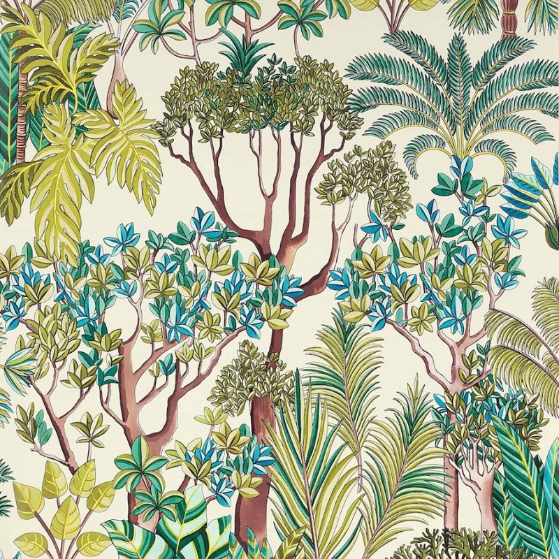 Morny Tapete von Manuel Canovas in Turquoise