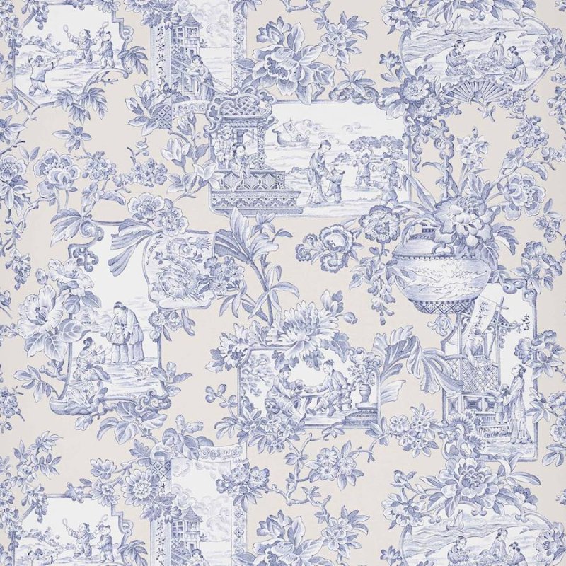 Sansha Tapete von Manuel Canovas in Saphir