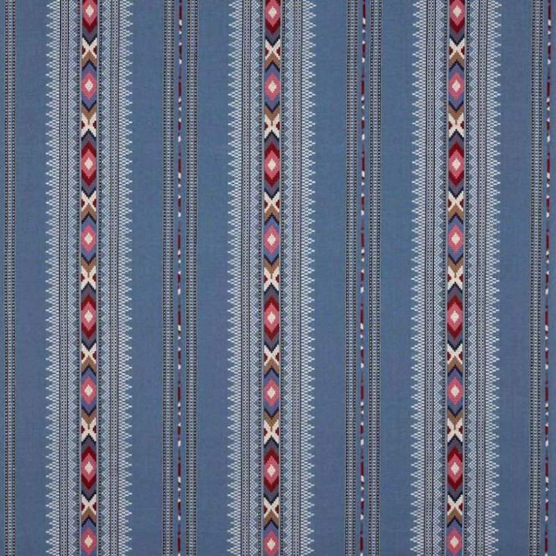 Manuel Canovas Tikal Leinenstoff in Azur