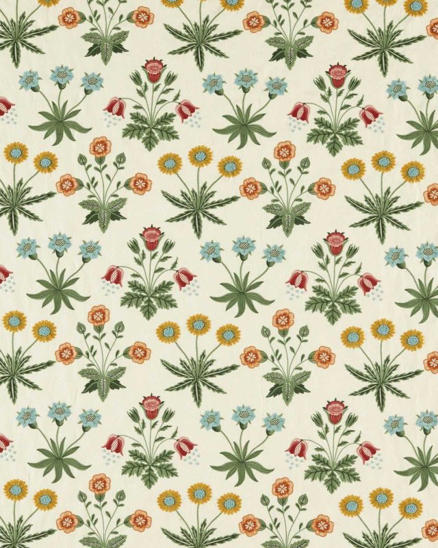 Daisy Embroidery Cream/Multi – Stoff von Morris & Co.