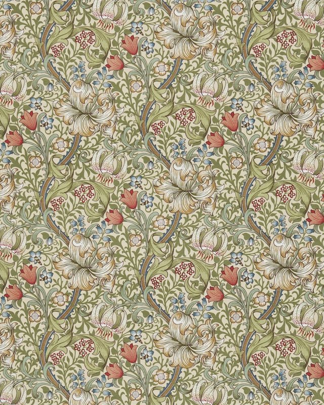 Golden Lily – Morris & Co. Stoff aus Leinen-Mischgewebe