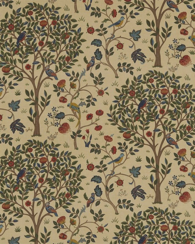 Preview: Kelmscott Tree Forest/Gold – Stoff von Morris & Co.