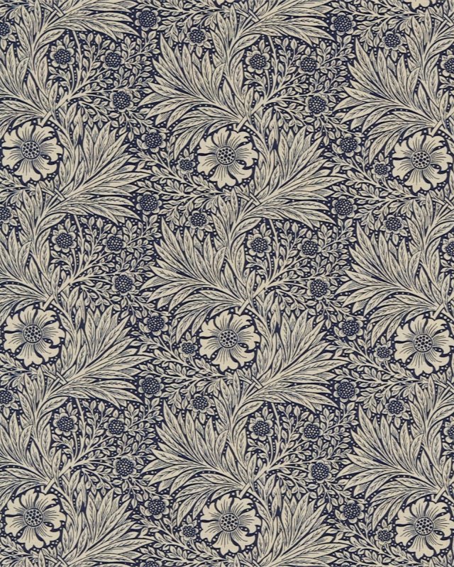 Marigold Indigo/Linen – Stoff von Morris & Co.
