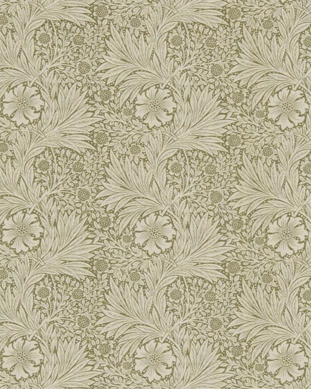 Preview: Marigold Olive/Linen – Stoff von Morris & Co.