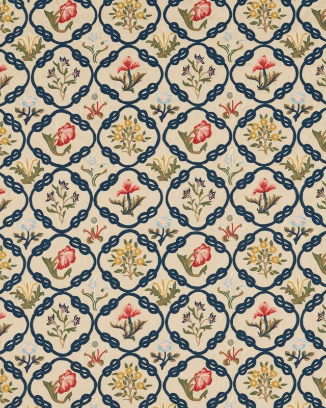 May's Coverlet Indigo/Rose – Stoff von Morris & Co.