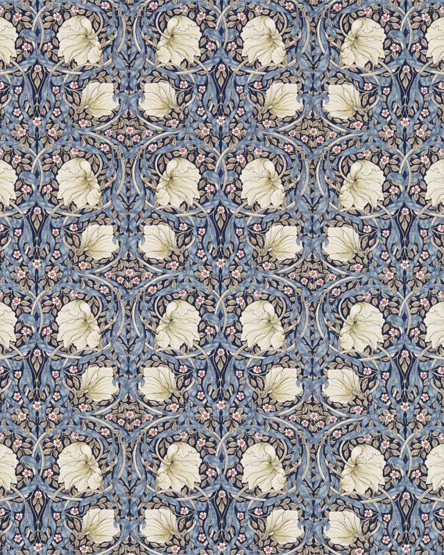 Preview: Pimpernel Indigo/Hemp – Stoff von Morris & Co.