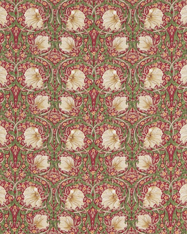 Preview: Pimpernel Red/Thyme – Stoff von Morris & Co.