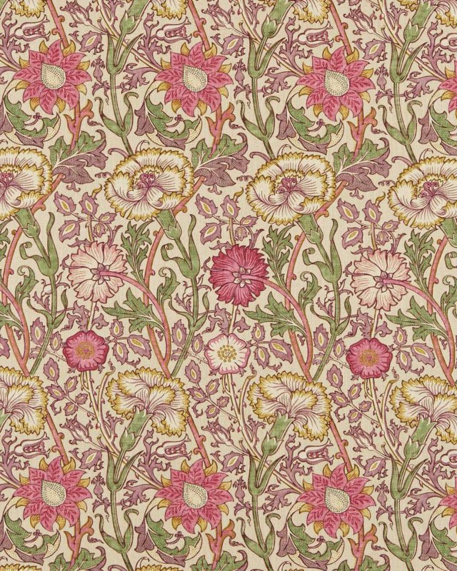 Preview: Pink & Rose Manilla/Wine – Stoff von Morris & Co.