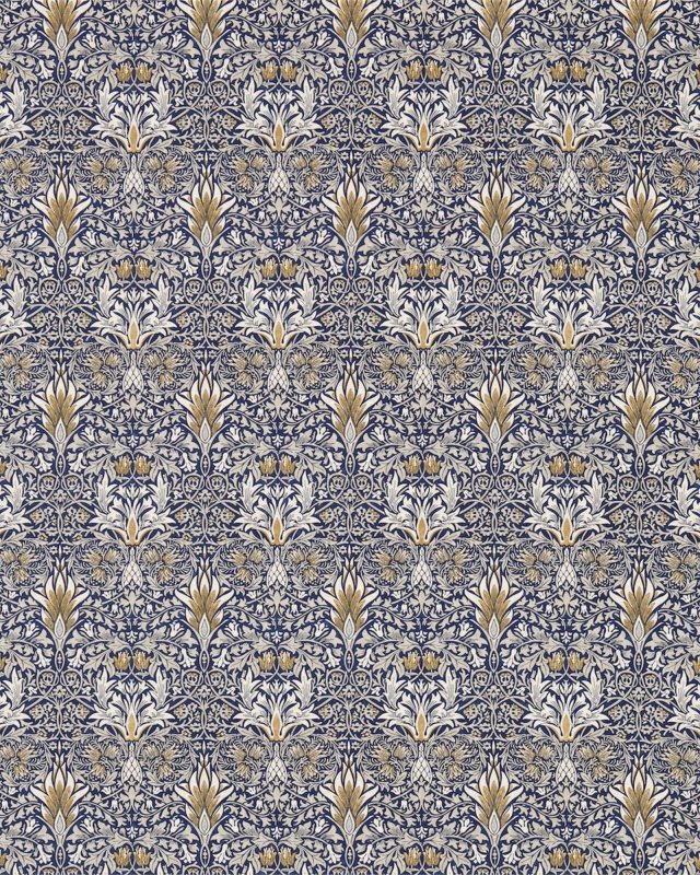Snakeshead Indigo/Hemp – Stoff von Morris & Co.