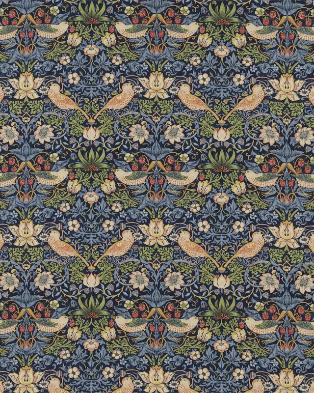 Strawberry Thief Indigo/Mineral – Stoff von Morris & Co.