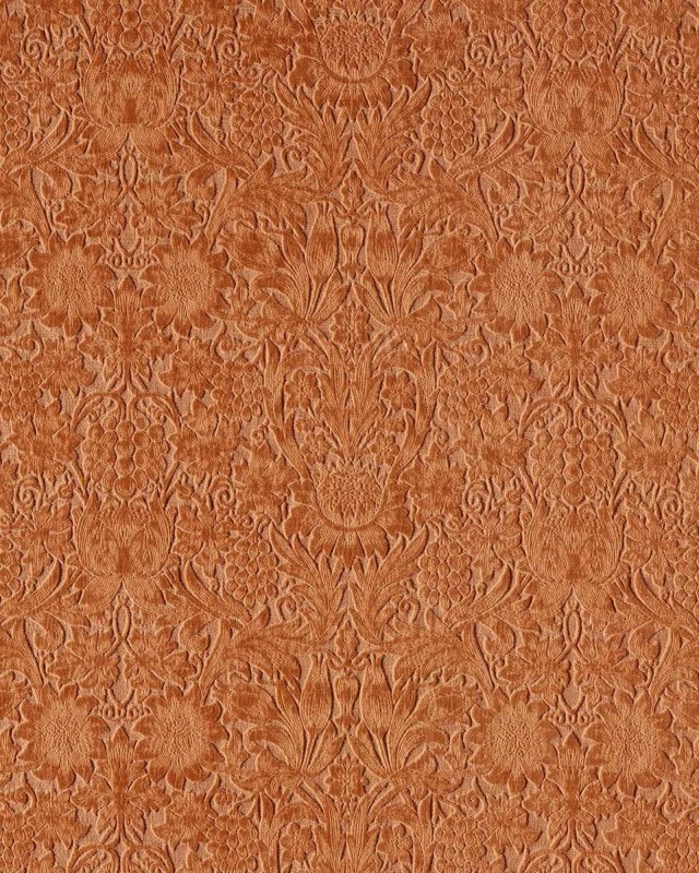 Preview: Sunflower Caffoy Velvet Redhouse – Stoff von Morris & Co.