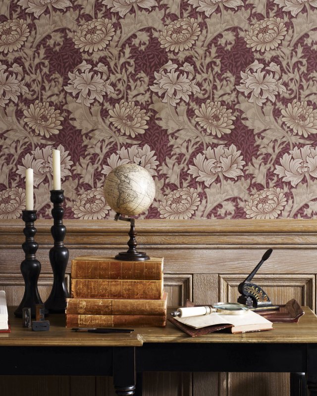 Chrysanthemum Toile Tapete von Morris & Co. – Ambiente