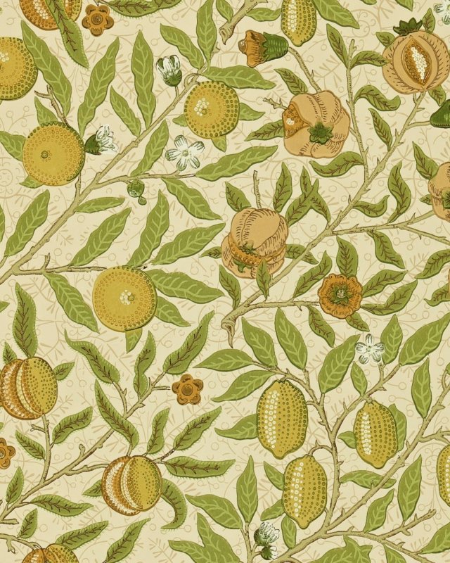 Fruit Lime Green Tan – Tapete von Morris & Co.