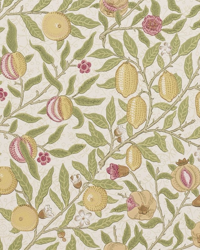 Fruit Limestone/Artichoke – Tapete von Morris & Co.