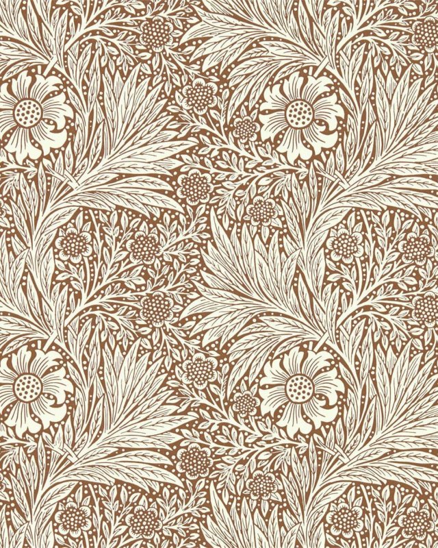 Preview: Marigold Chocolate/Cream – Tapete von Morris & Co.