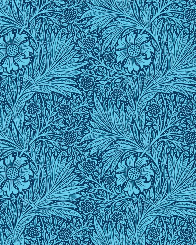 Preview: Marigold Navy – Tapete von Morris & Co.