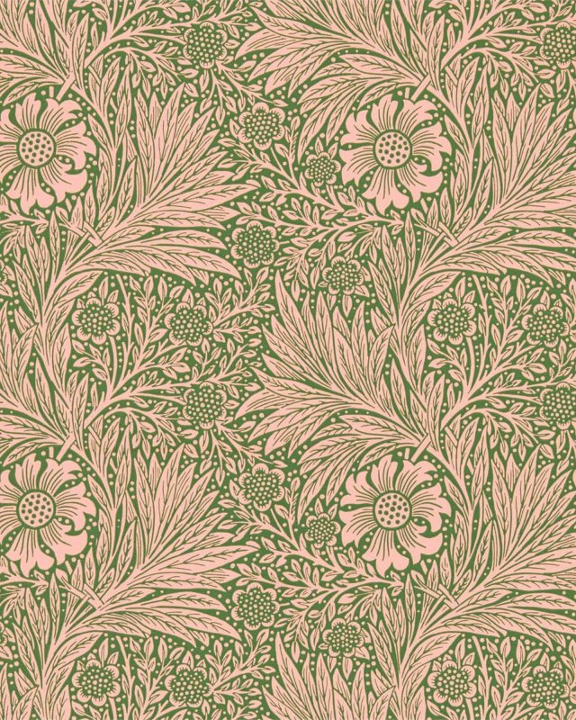 Marigold Pink/Olive – Tapete von Morris & Co.