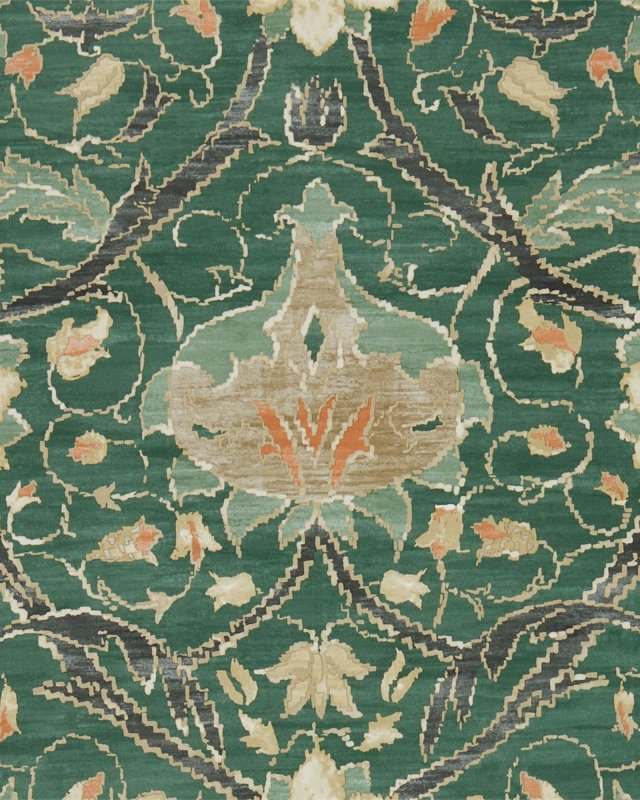 Montreal Forest/Teal – Tapete von Morris & Co.