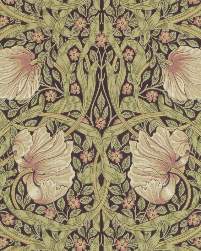 Pimpernel Bullrush/Russet – Tapete von Morris & Co.