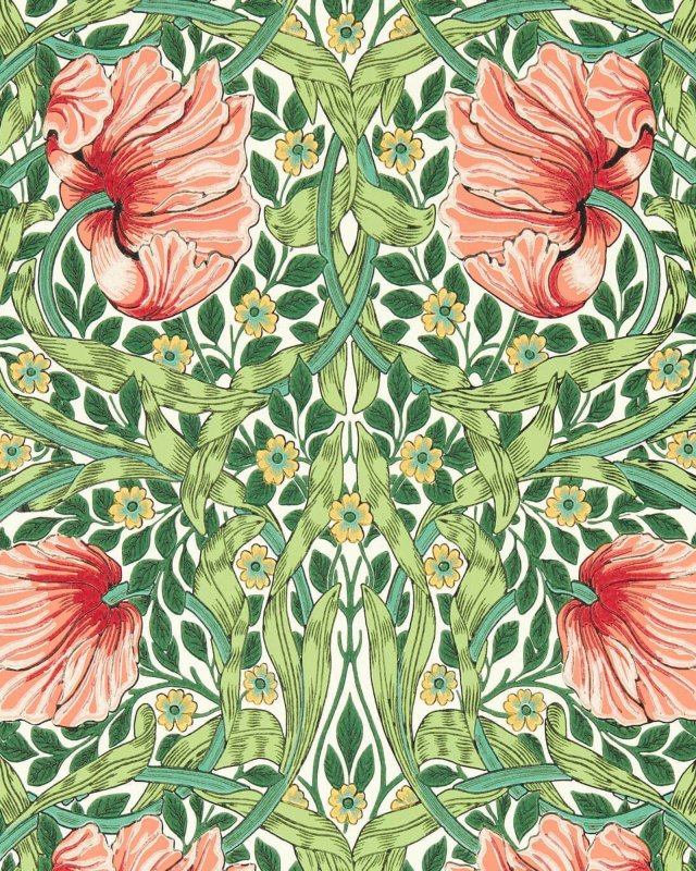 Pimpernel Shamrock/Watermelon – Tapete von Morris & Co.