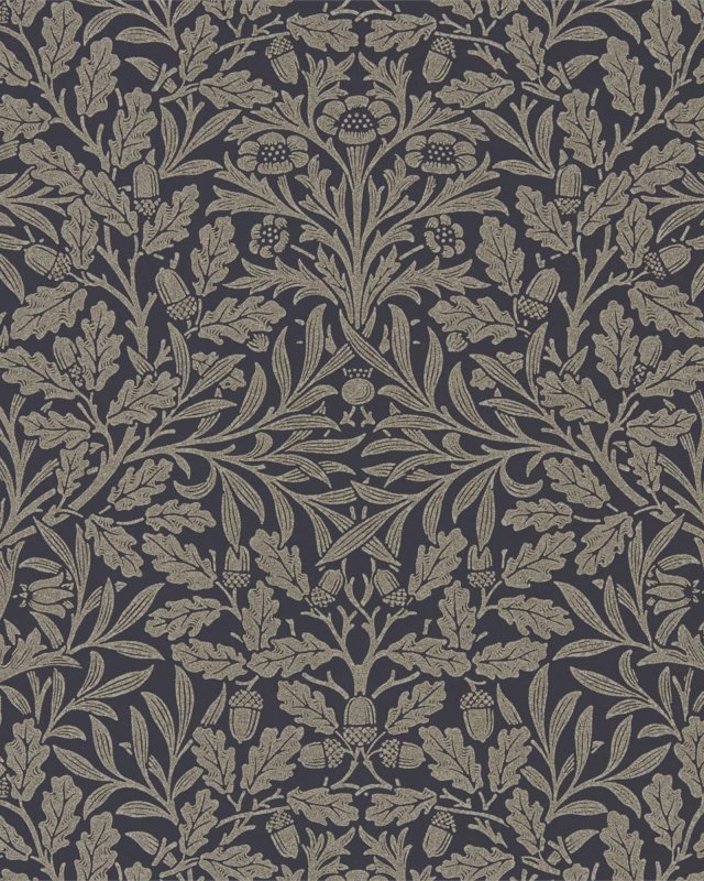 Pure Acorn Charcoal/Gilver – Tapete von Morris & Co.