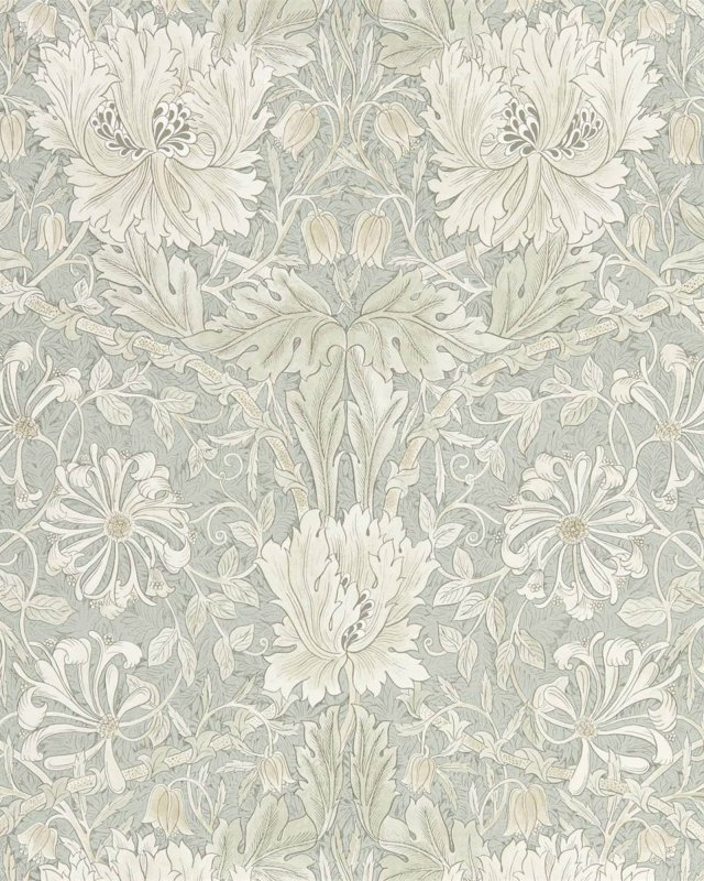 Pure Honeysuckle & Tulip Grey Blue – Tapete von Morris & Co.