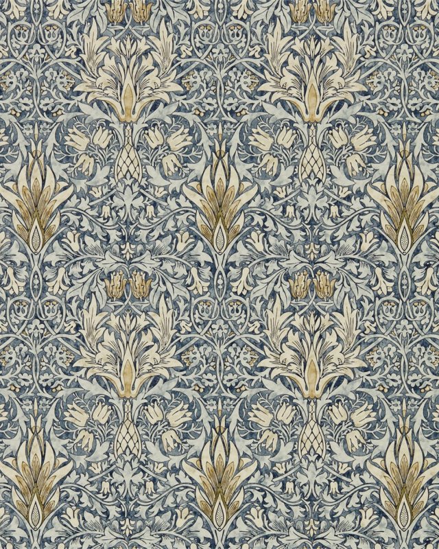 Preview: Snakeshead Indigo/Cumin – Tapete von Morris & Co.