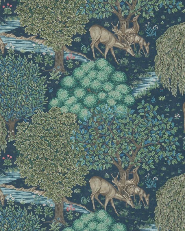 The Brook Dark Blue – Tapete von Morris & Co.