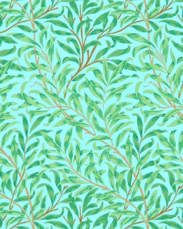 Willow Boughs Sky/Leaf Green – Tapete von Morris & Co.