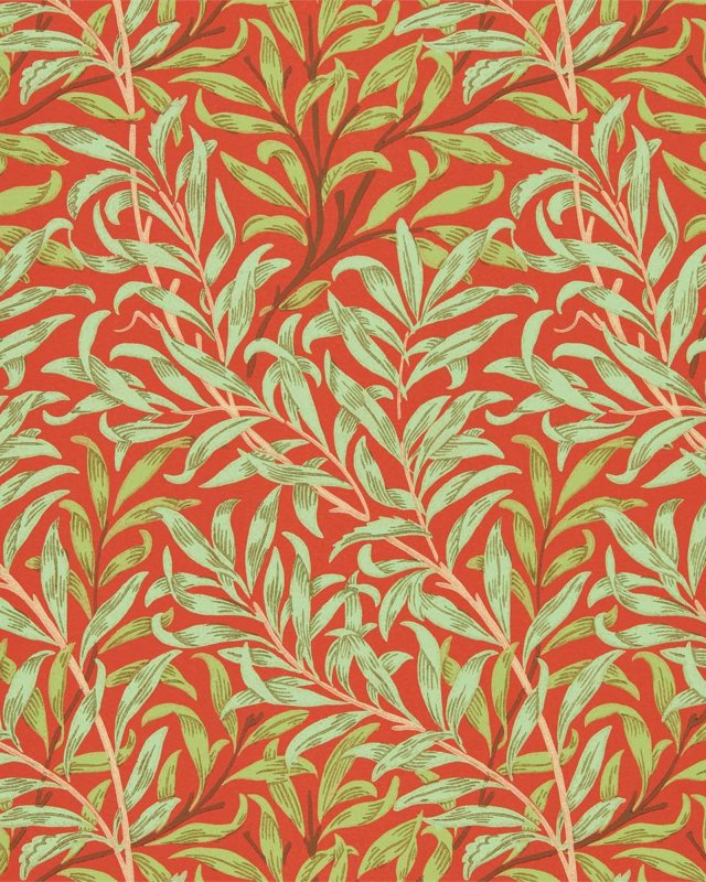 Willow Boughs Tomato/Olive – Tapete von Morris & Co.