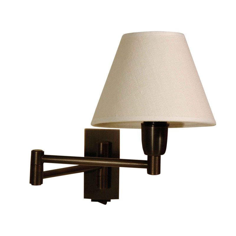 Wandlampe Milano in Antikbronze von Flamant, Freisteller mit Leinenschirm