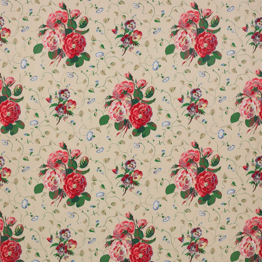 Roses & Pansies Red