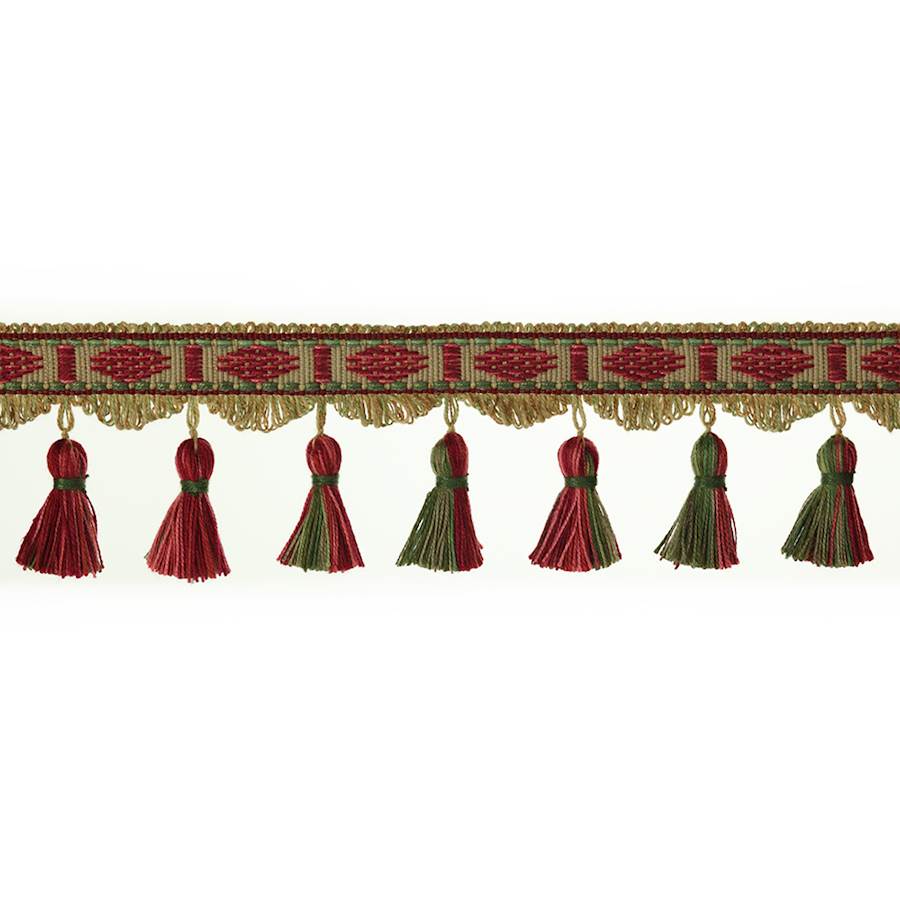 Arlington Tasselled Fringe Red/Green