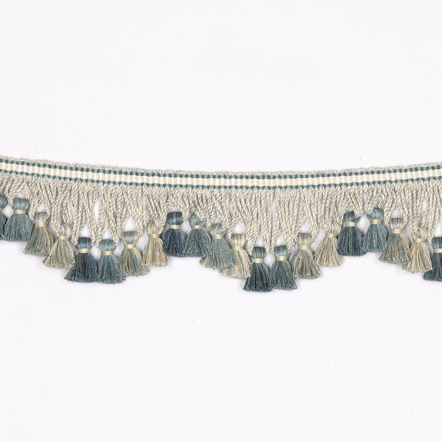 Lansdowne Scalloped Tassel Fringe Blue