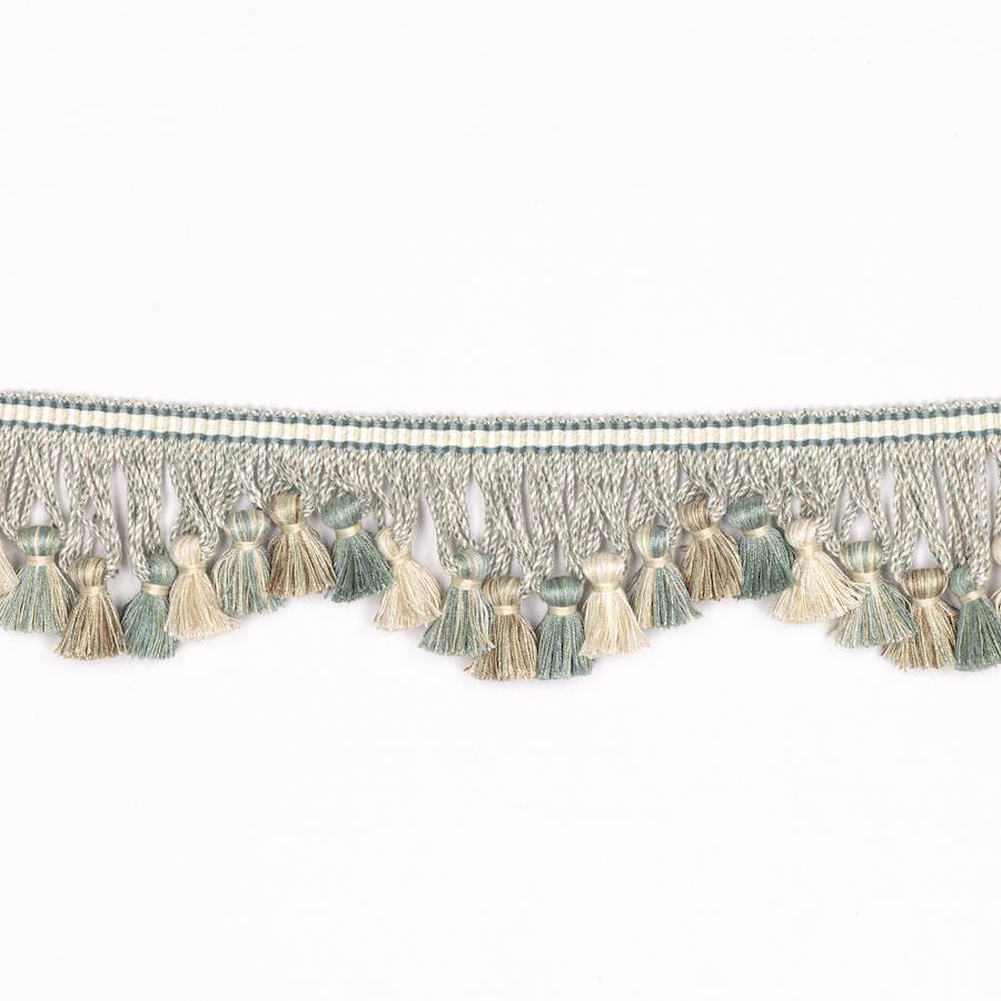 Lansdowne Scalloped Tassel Fringe Old Blue