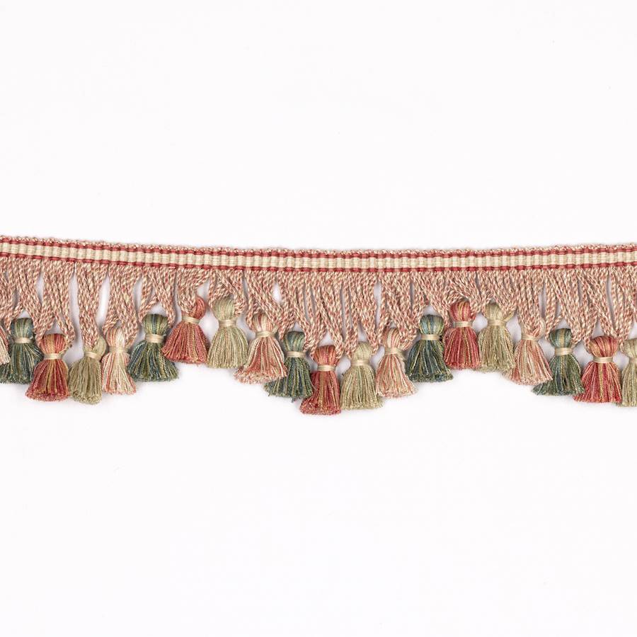 Lansdowne Scalloped Tassel Fringe Red/Forest