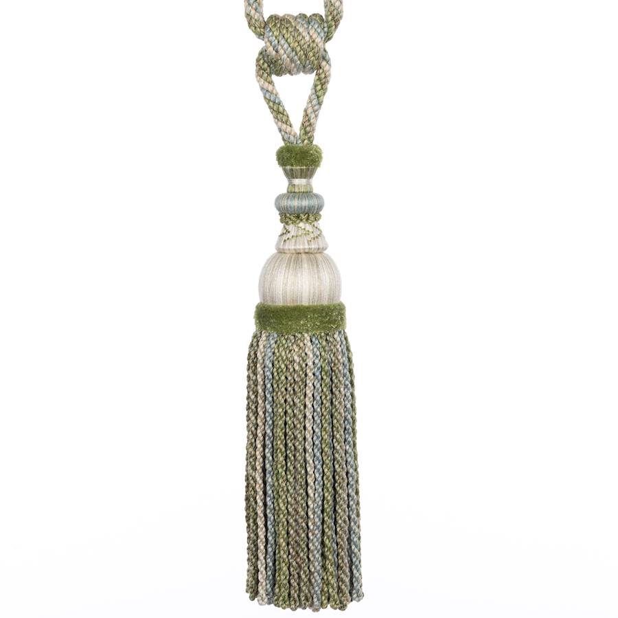 Lansdowne Tassel Tieback Aqua/Leaf