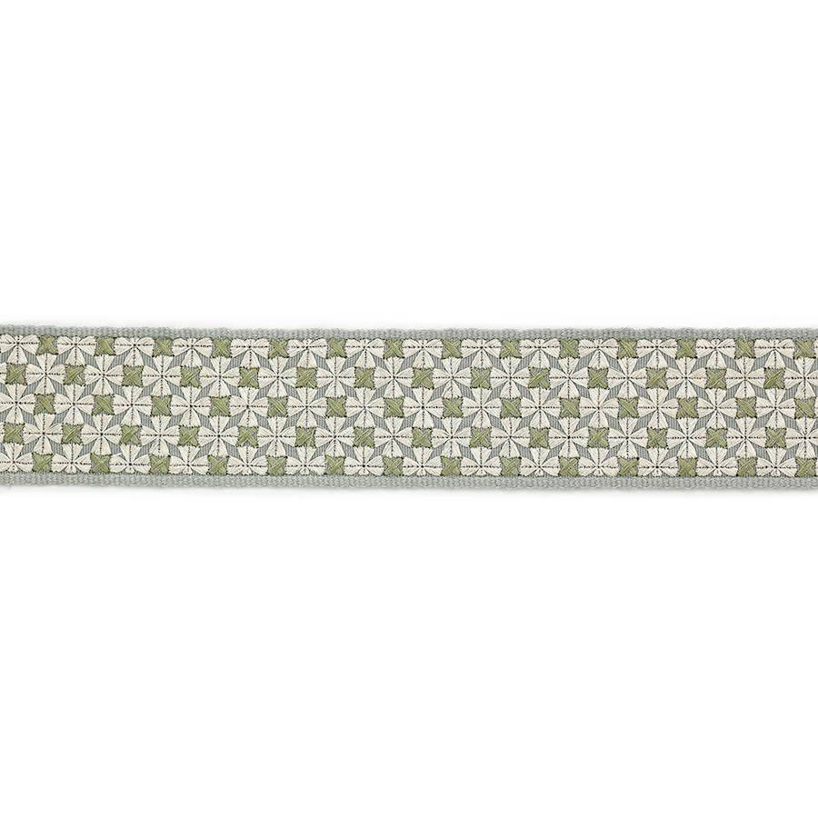 Theodore Cross Stitch Braid Aqua/Leaf