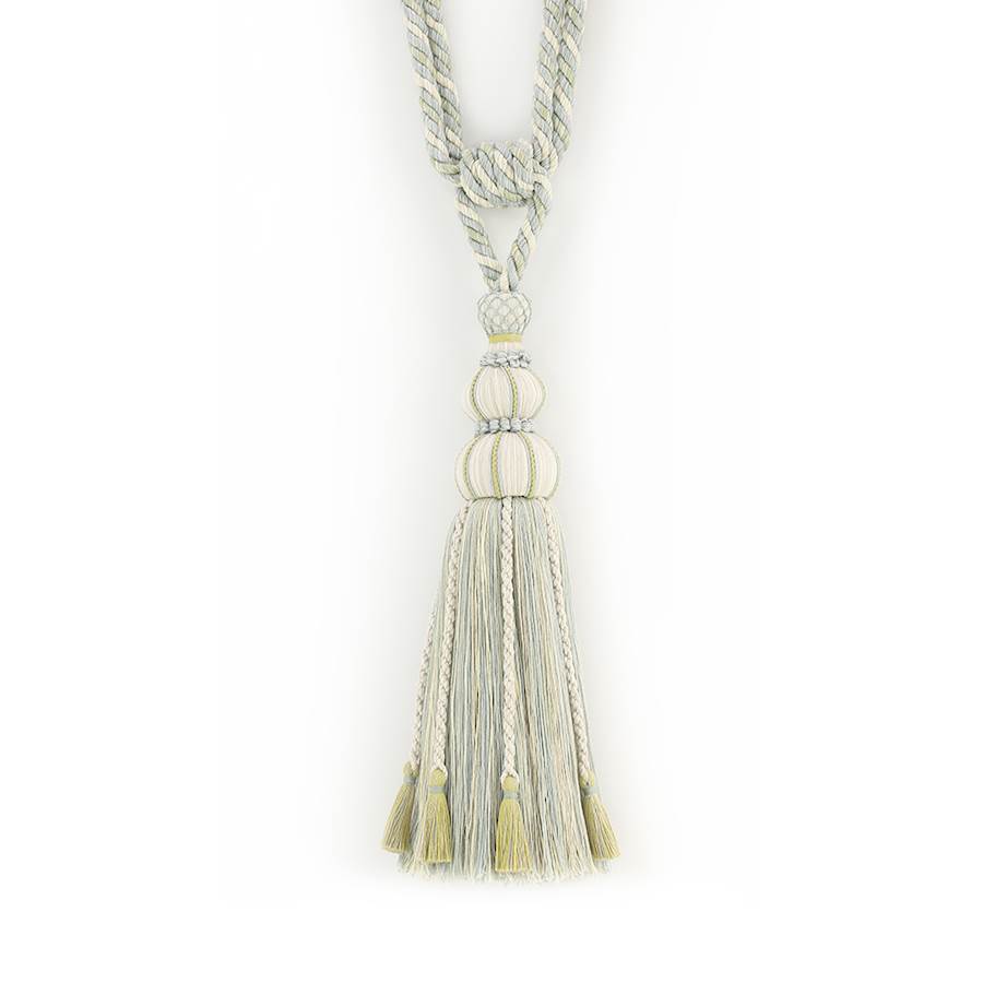 Theodore Tassel Tieback Aqua/Leaf