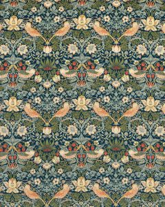 Strawberry Thief Velvet Indigo/Thyme